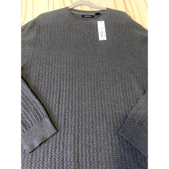 Claiborne Men's XL Textured Sweater Dark Charcoal Medium Weight Size NWTS - Picture 5 of 6